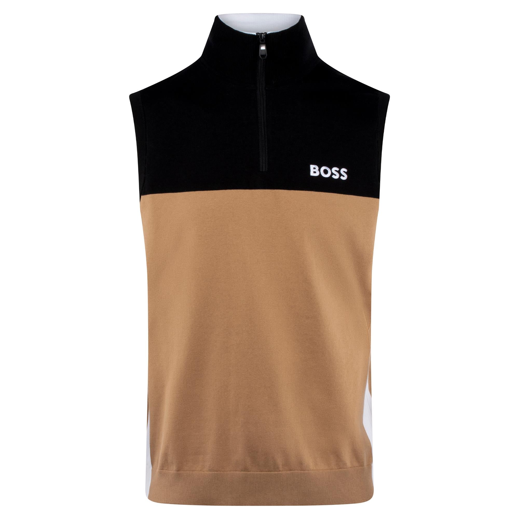 Boss K_Golf_V_0 Cotton Quarter Zip Slipover Black